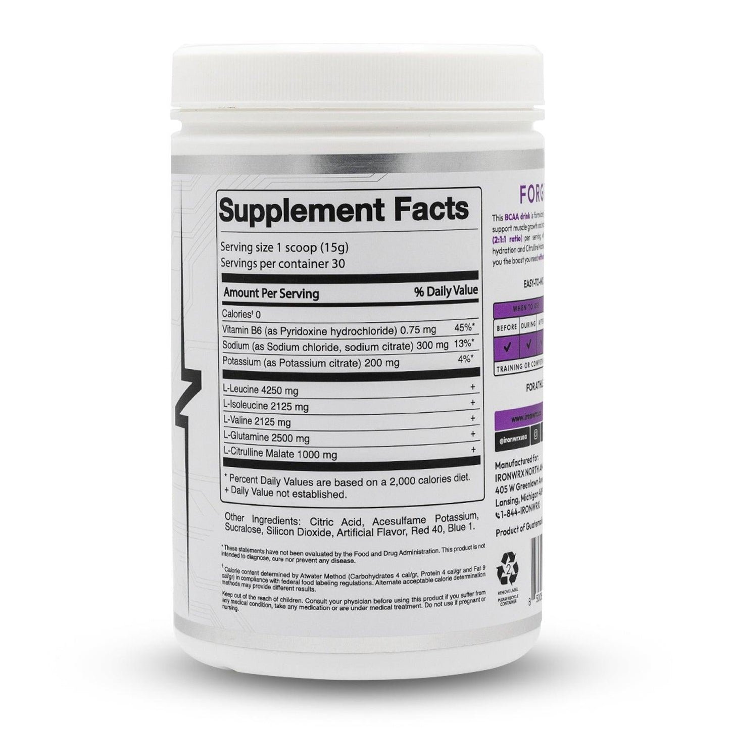 IRONWRX BCAAs with L-Glutamine & Citrulline Malate - Ironwrx