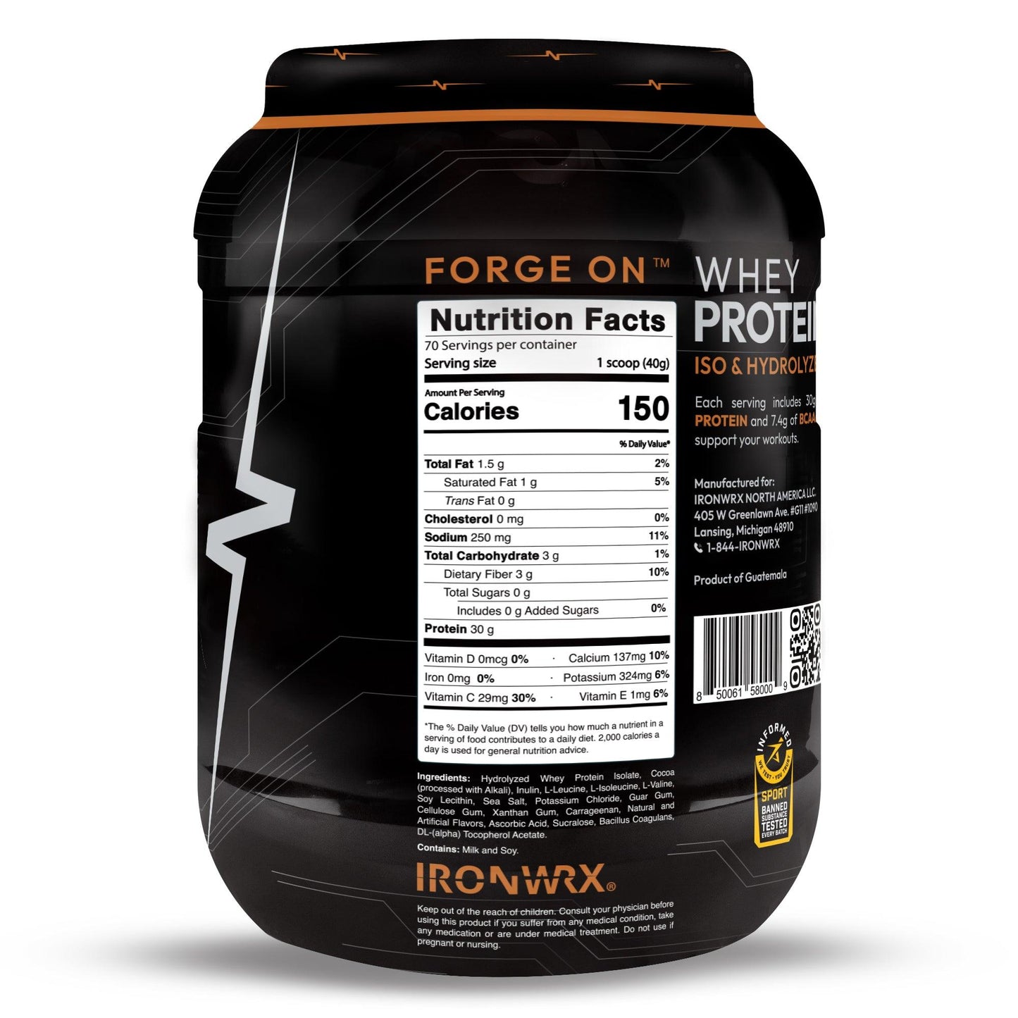 IRONWRX Whey Protein Iso and Hydrolyzed - Ironwrx