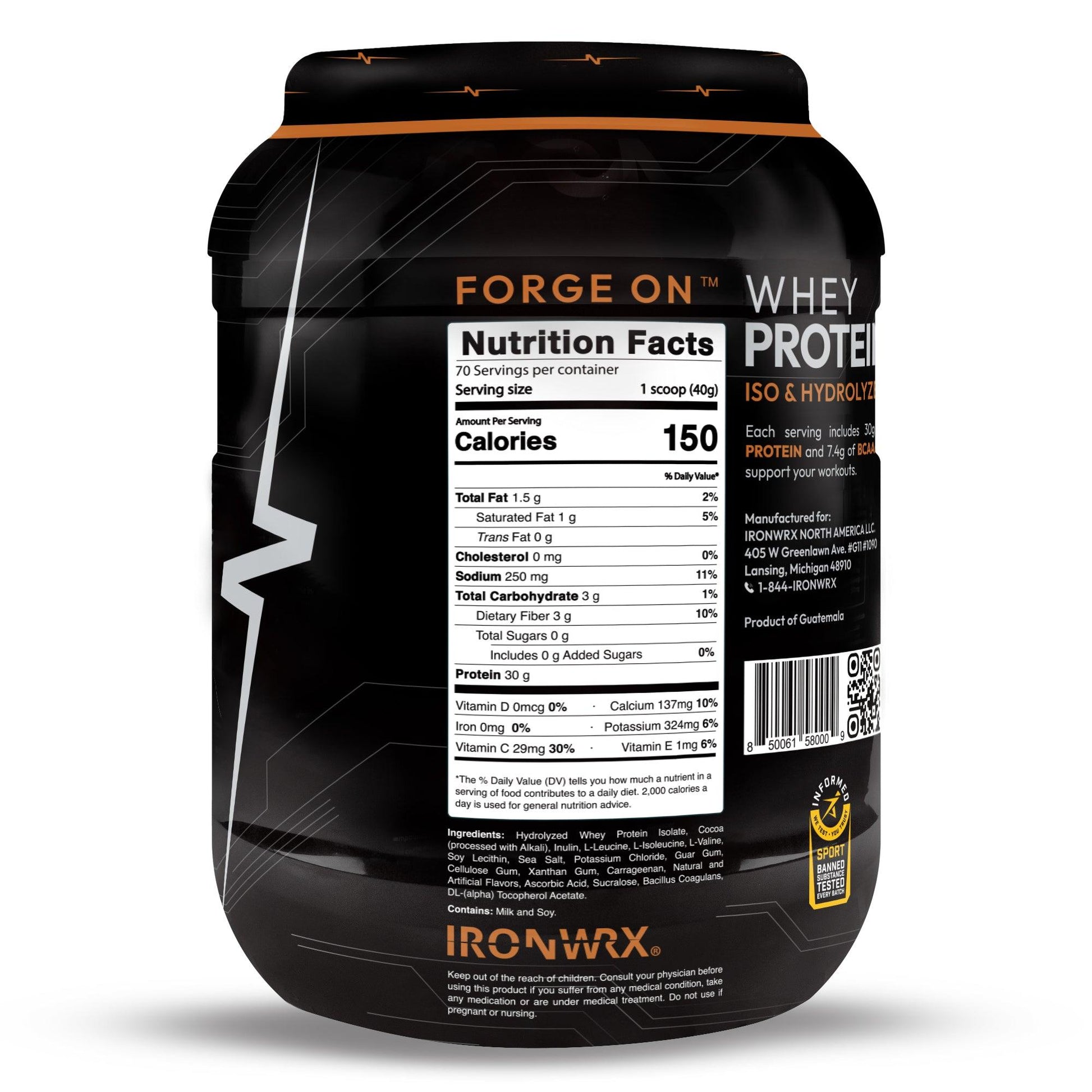 IRONWRX Whey Protein Iso and Hydrolyzed - Ironwrx