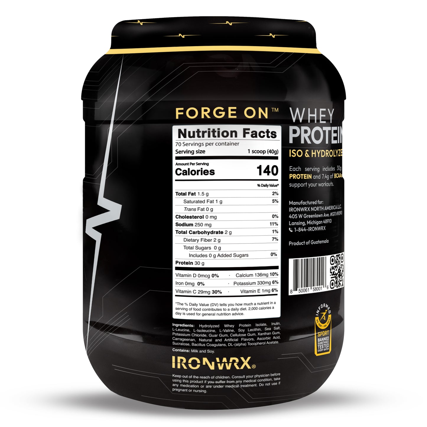 IRONWRX Whey Protein Iso and Hydrolyzed