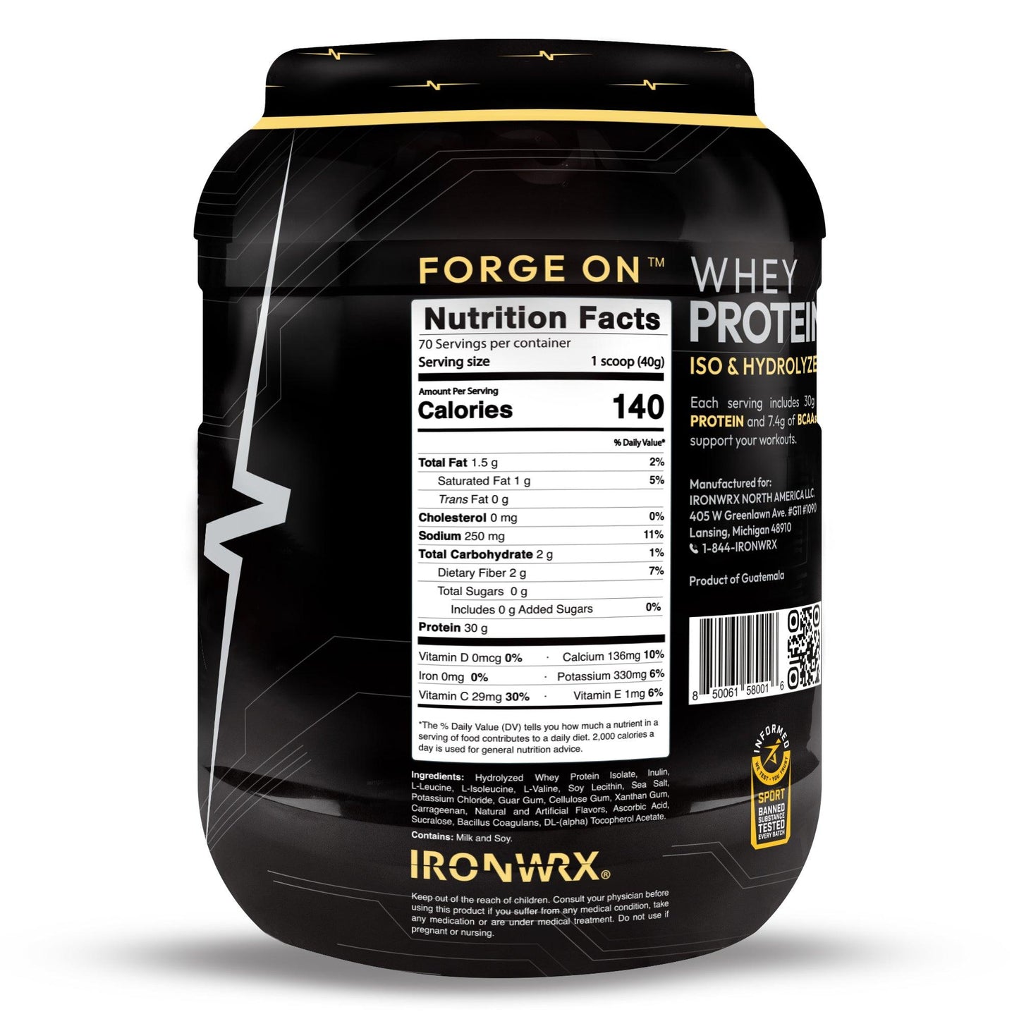 IRONWRX Whey Protein Iso and Hydrolyzed - Ironwrx