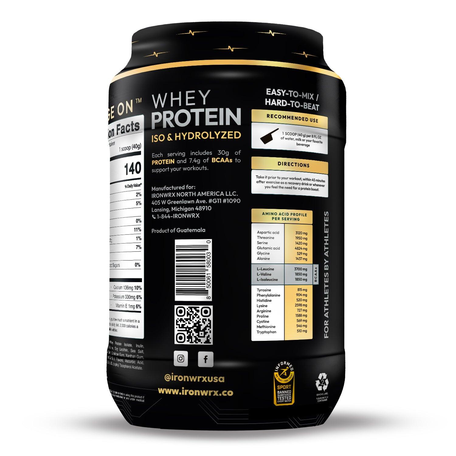 IRONWRX Whey Protein Iso and Hydrolyzed - Ironwrx
