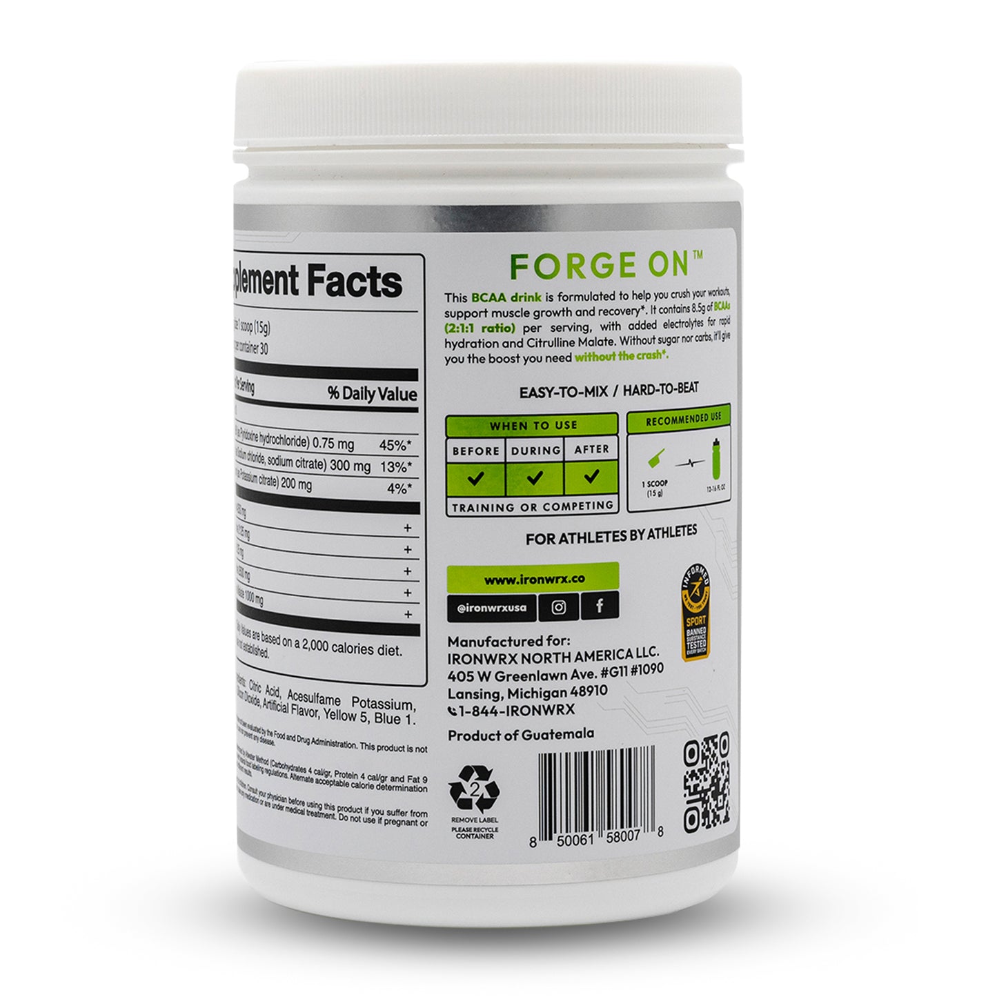 IRONWRX BCAAs with L-Glutamine & Citrulline Malate