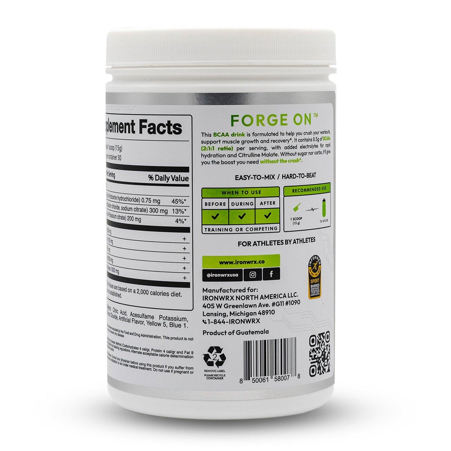IRONWRX BCAAs with L-Glutamine & Citrulline Malate - Ironwrx