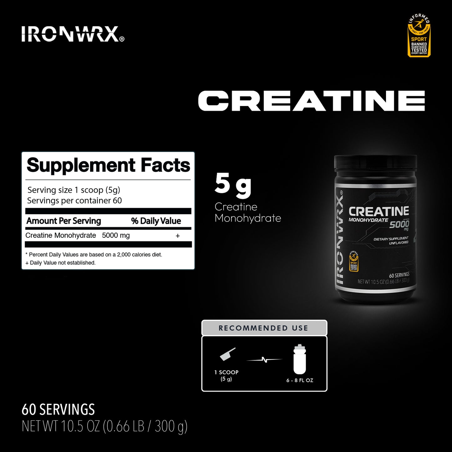 IRONWRX Creatine Monohydrate