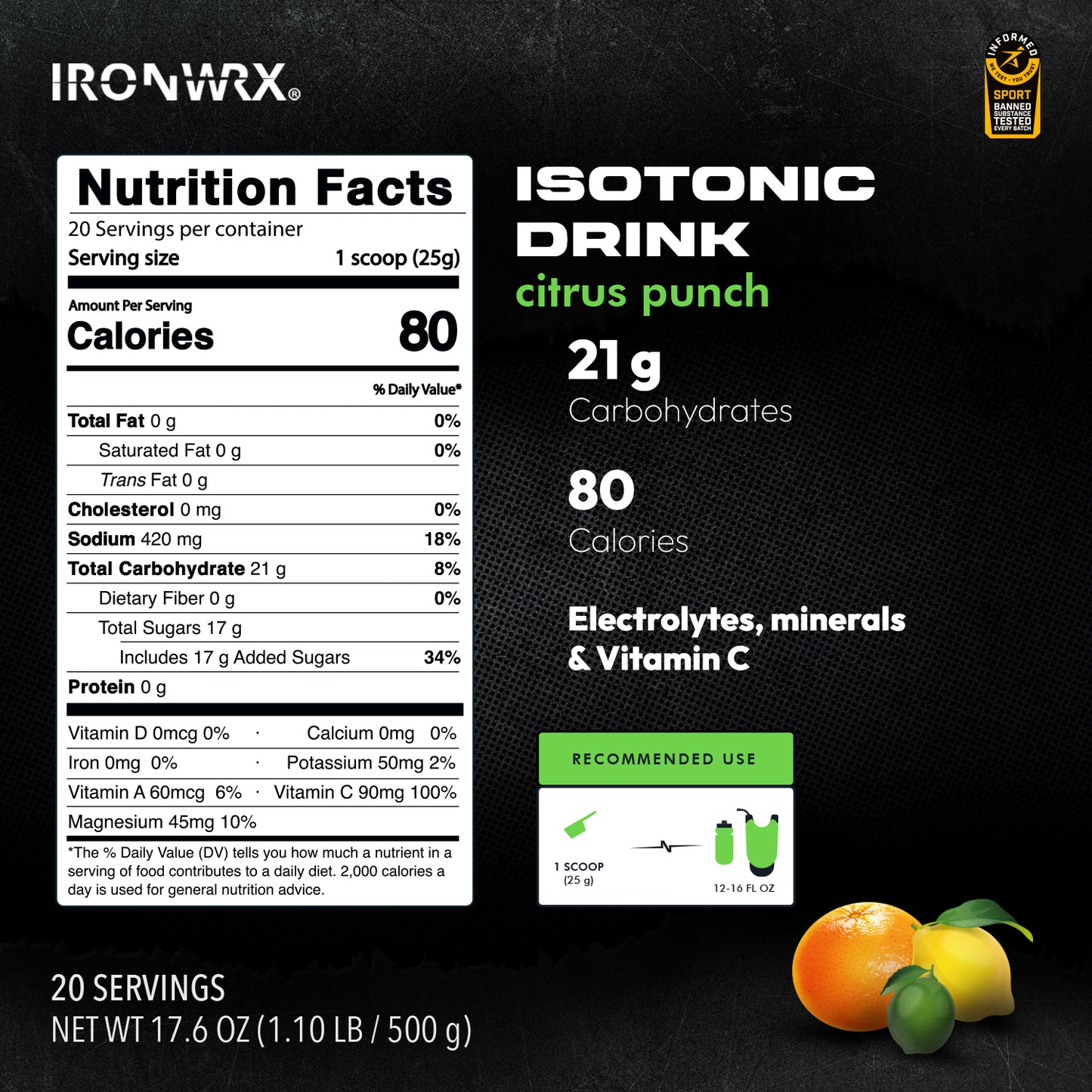 IRONWRX Isotonic Electrolyte Drink Mix
