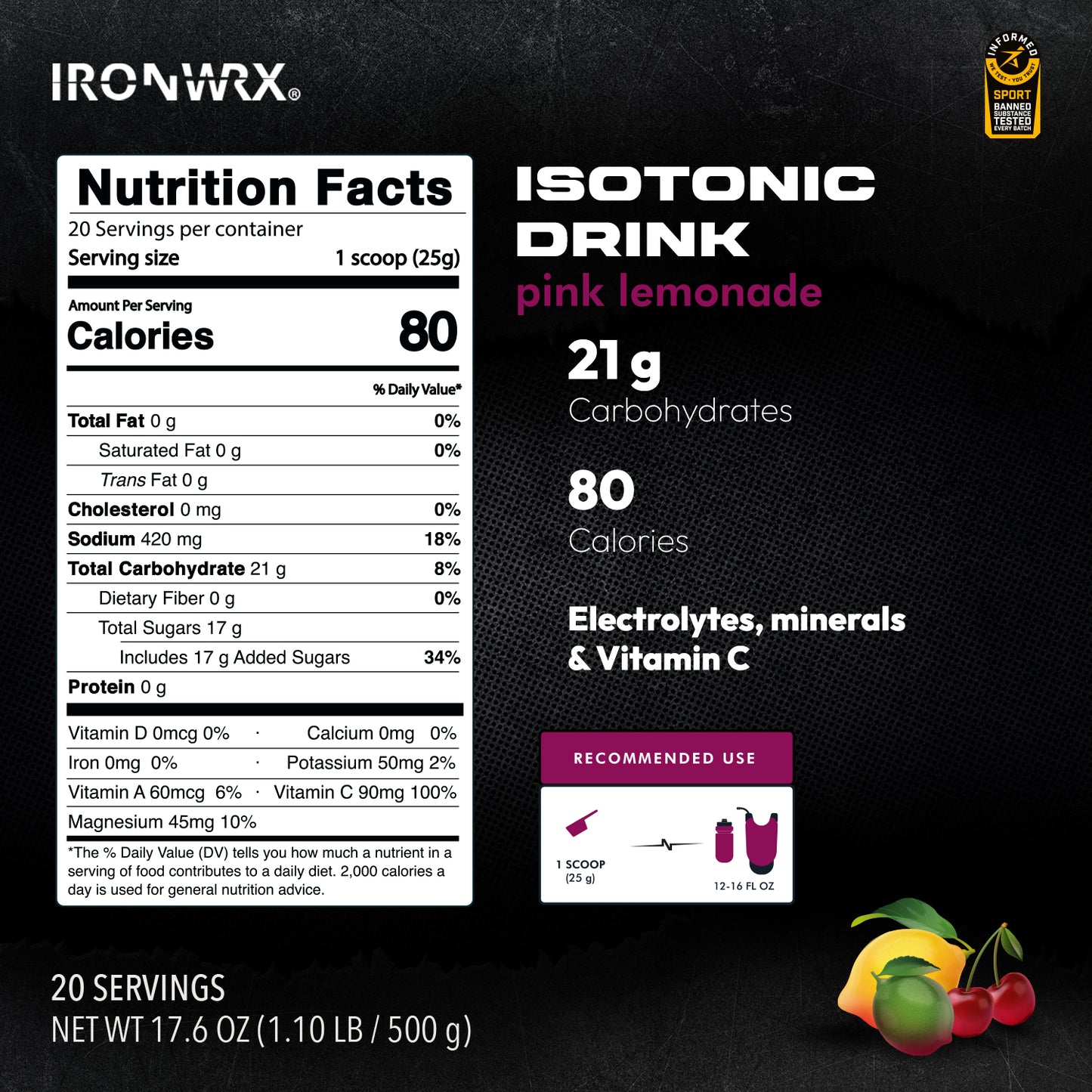 IRONWRX Isotonic Electrolyte Drink Mix