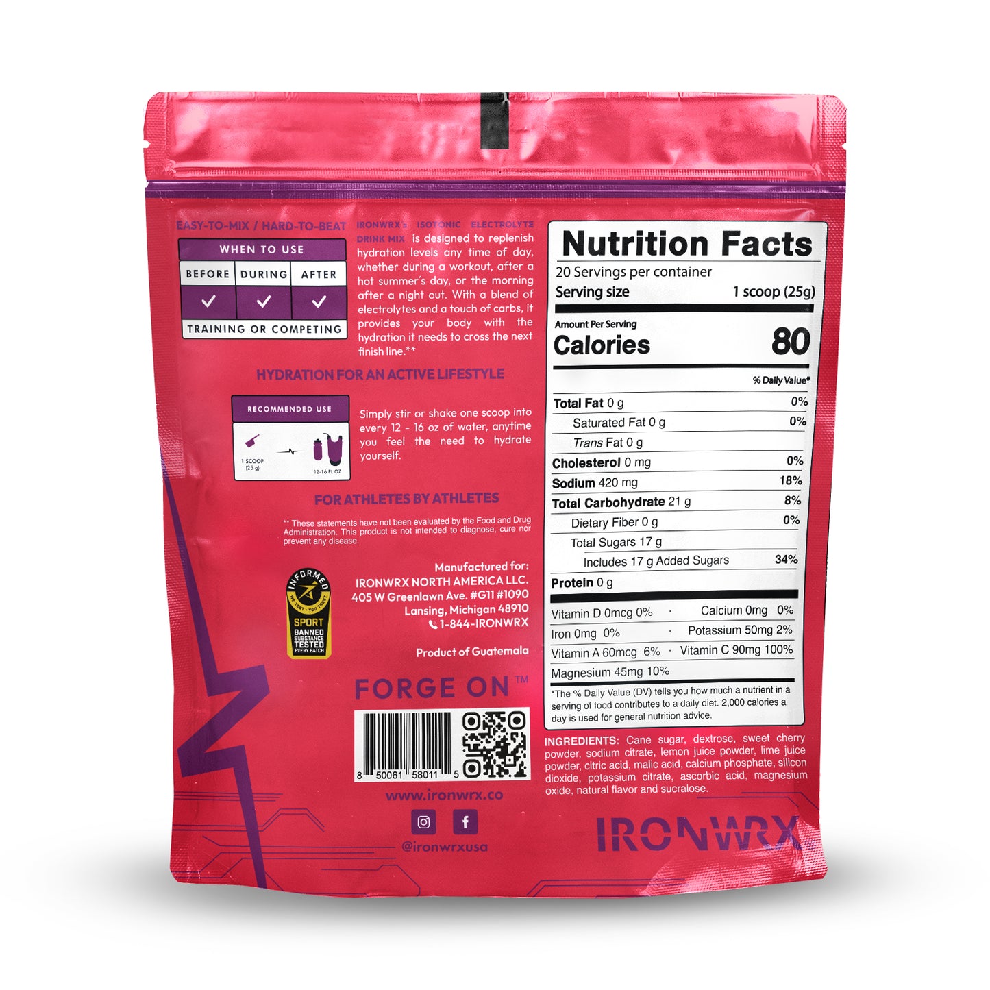 IRONWRX Isotonic Electrolyte Drink Mix