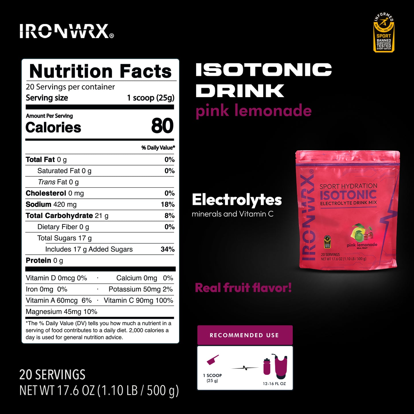 IRONWRX Isotonic Electrolyte Drink Mix