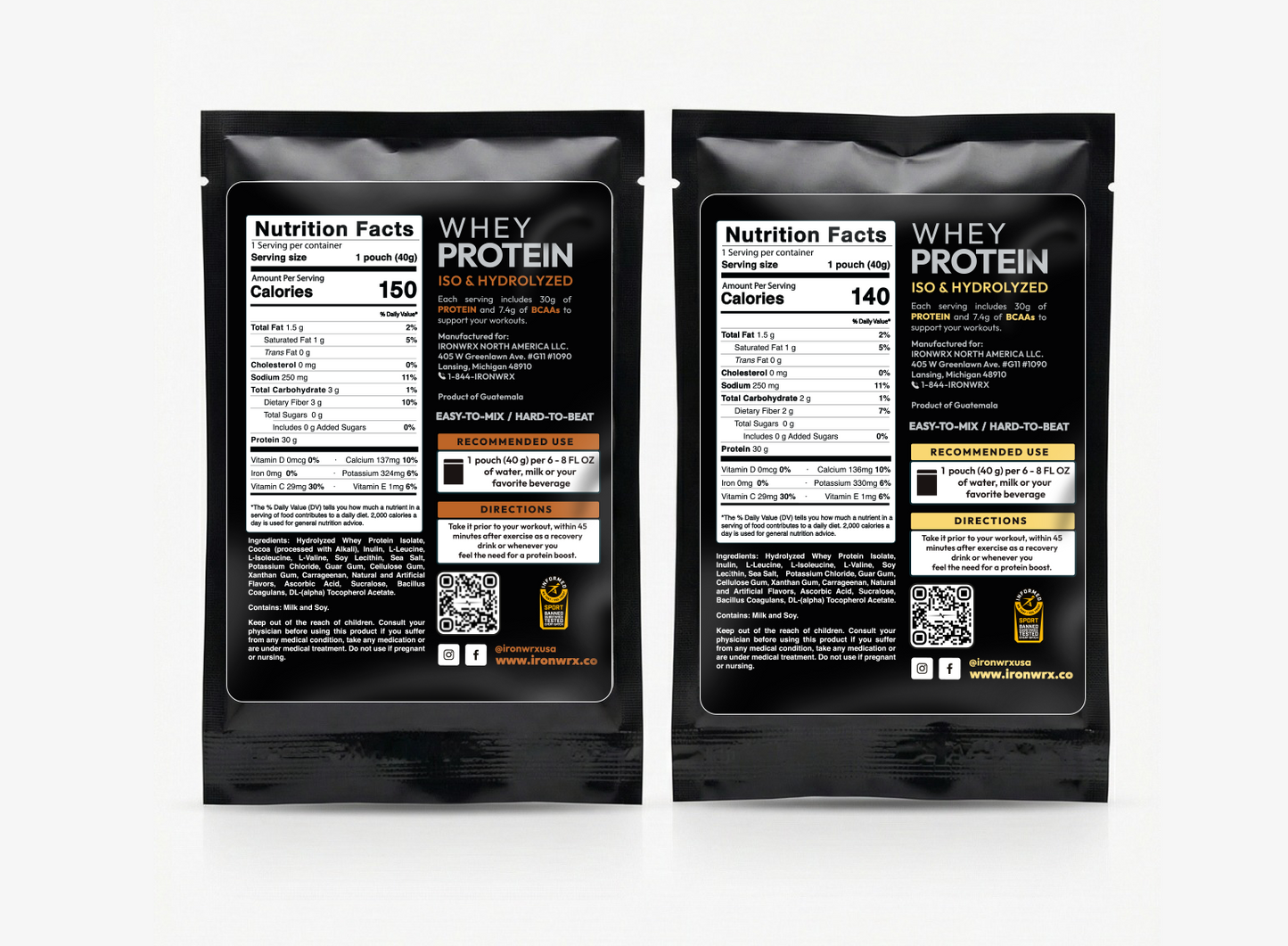 100% Hydrolyzed Whey Protein Isolate – 30g Protein, 7.4g BCAAs, Easy Digestion | IRONWRX