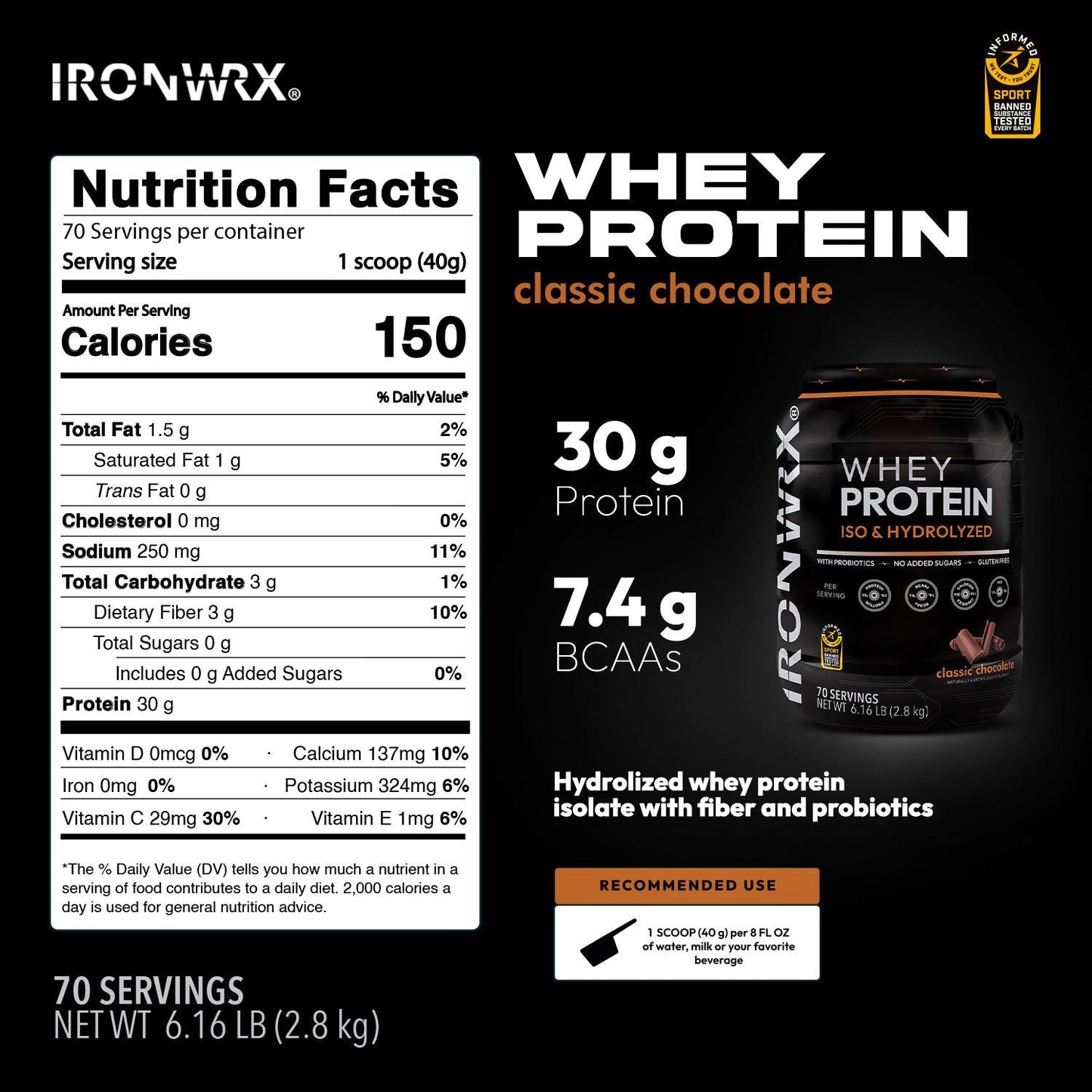 IRONWRX Whey Protein Iso and Hydrolyzed - Ironwrx