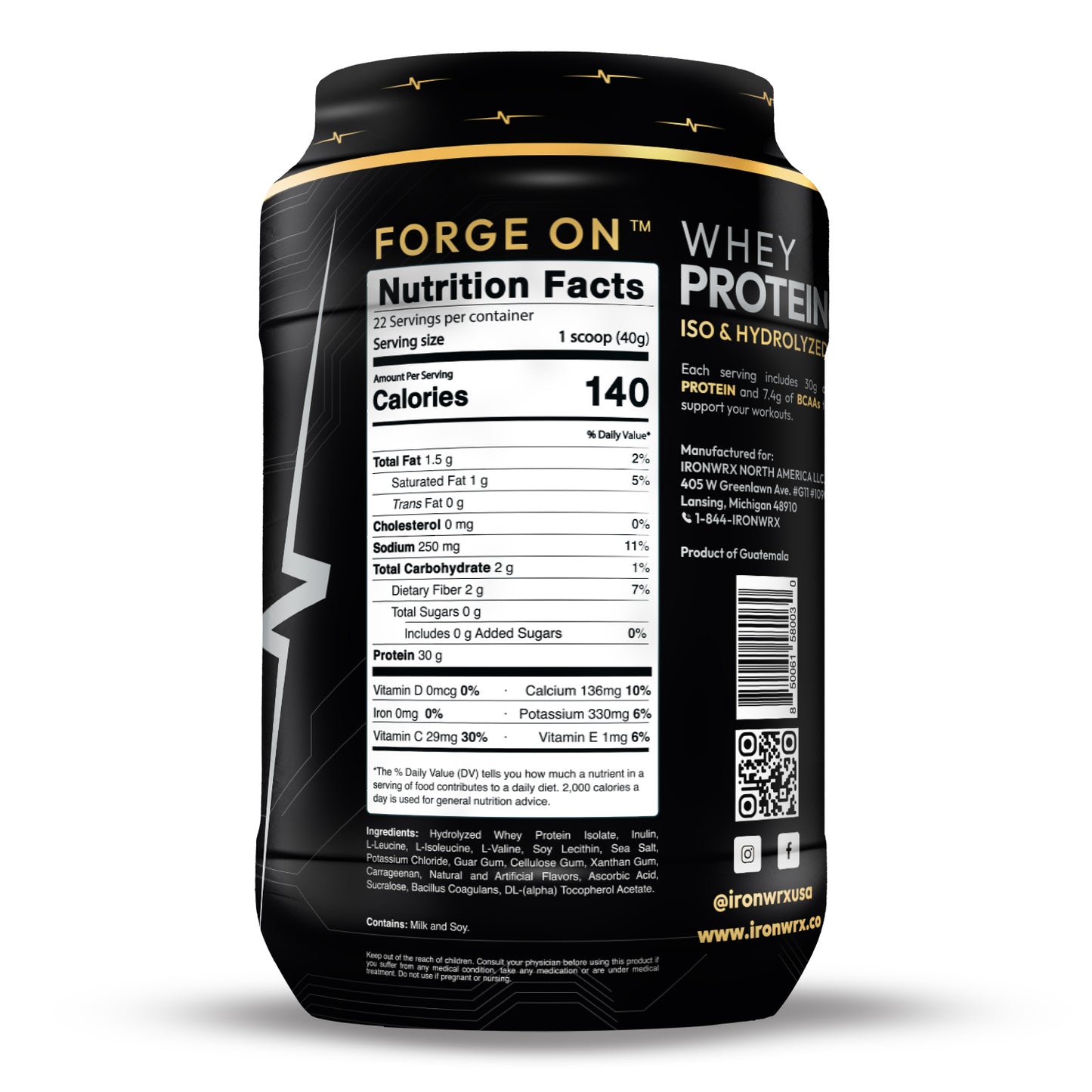 IRONWRX Whey Protein Iso and Hydrolyzed
