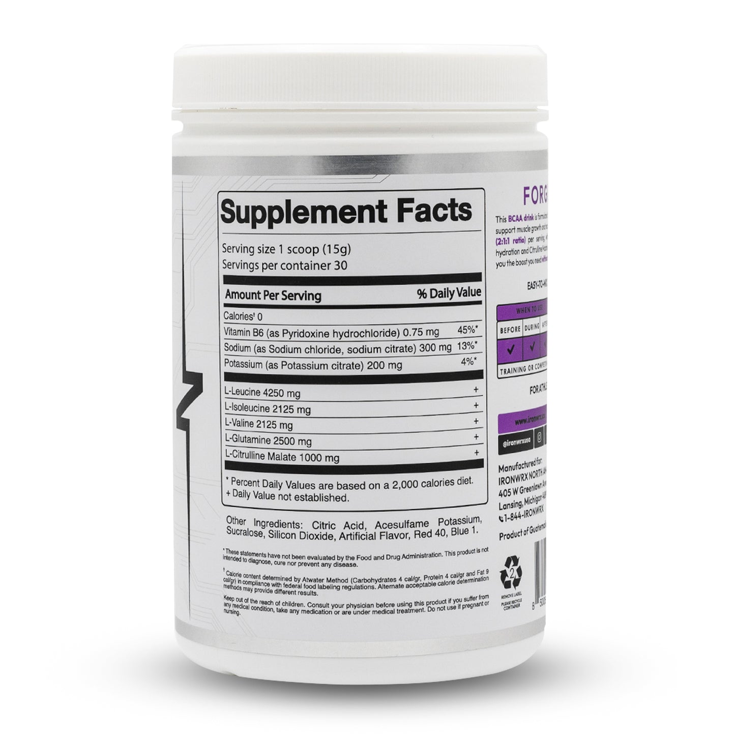 IRONWRX BCAAs with L-Glutamine & Citrulline Malate