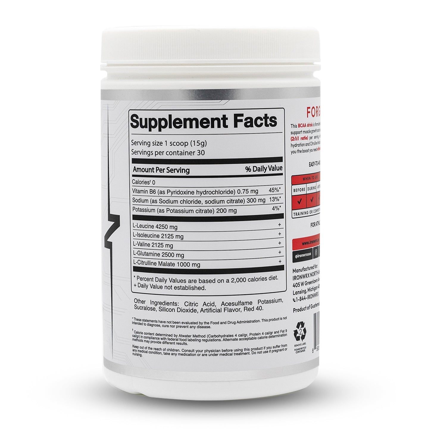 IRONWRX BCAAs with L-Glutamine & Citrulline Malate