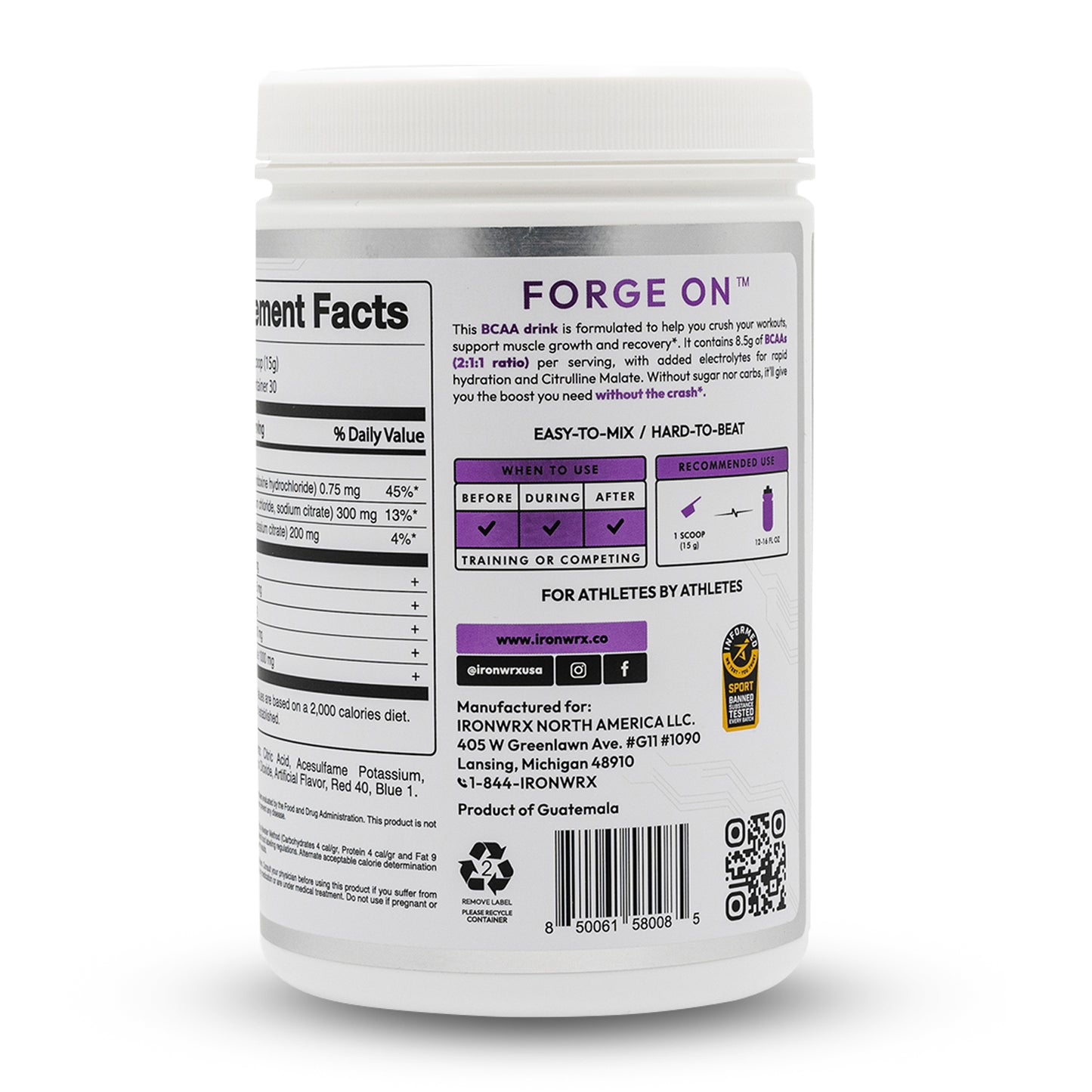 IRONWRX BCAAs with L-Glutamine & Citrulline Malate