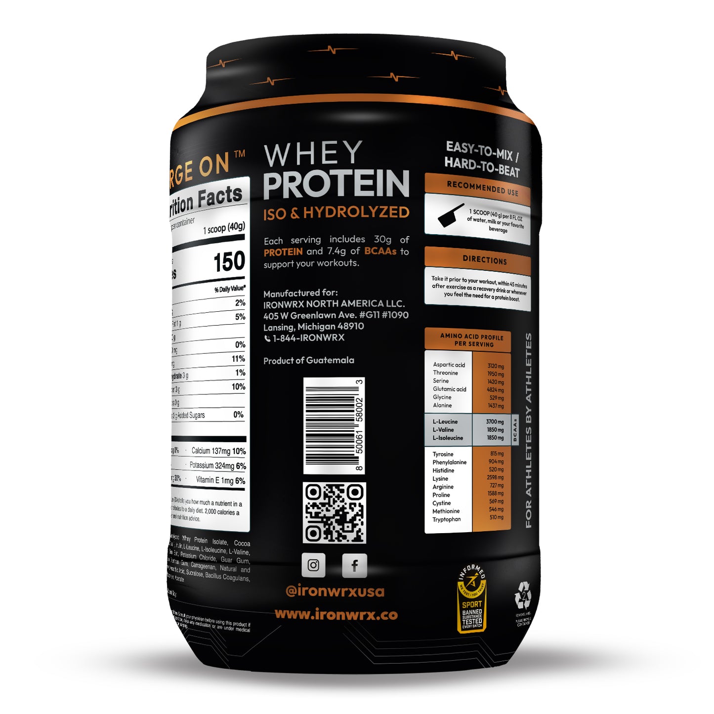 IRONWRX Whey Protein Iso and Hydrolyzed