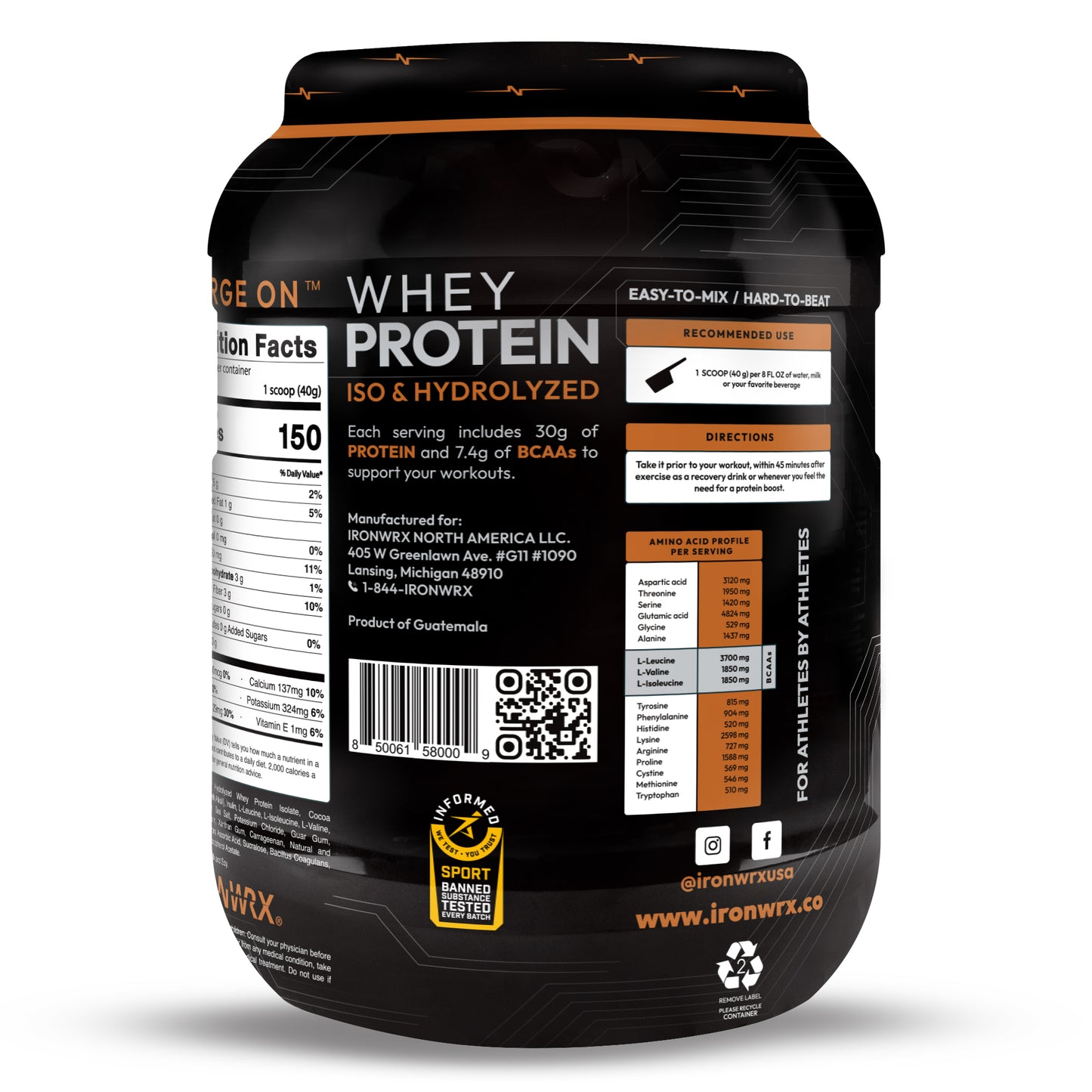 IRONWRX Whey Protein Iso and Hydrolyzed
