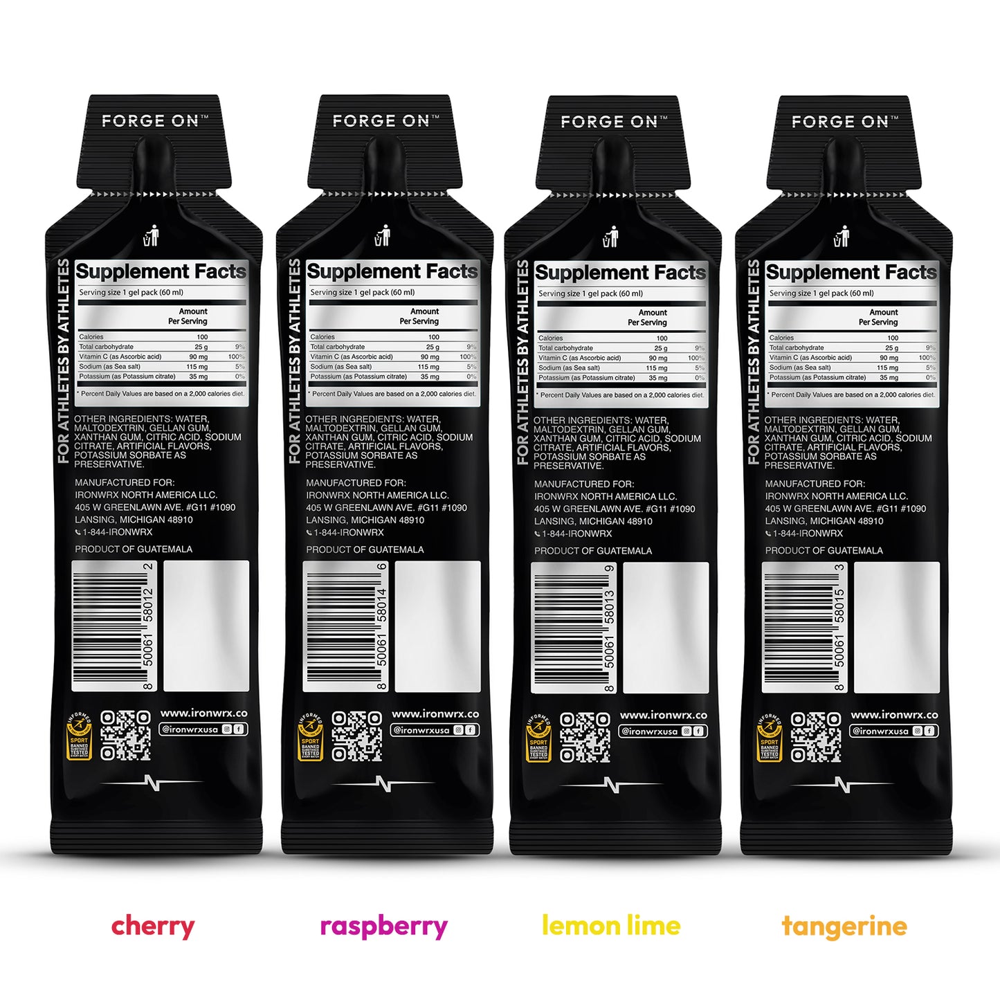 Isotonic Energy Gels, Single-Serve – Fast Fuel for Endurance & Race Performance with Electrolytes, Carbs, Vitamin C | IRONWRX