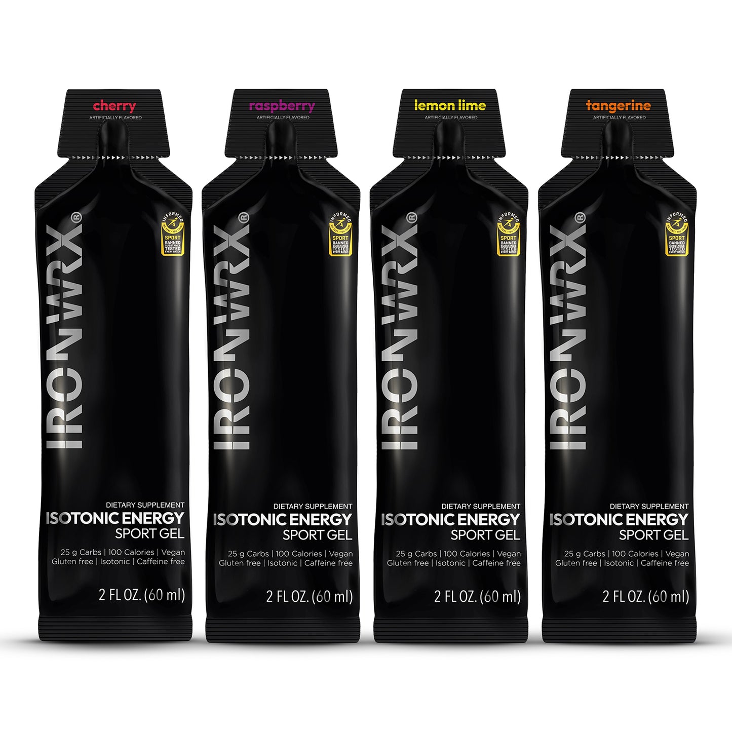 Isotonic Energy Gels, Single-Serve – Fast Fuel for Endurance & Race Performance with Electrolytes, Carbs, Vitamin C | IRONWRX