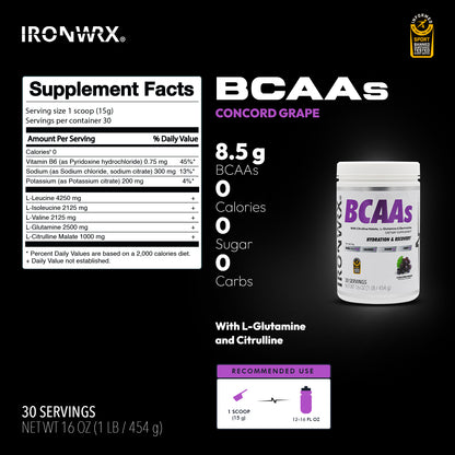 IRONWRX BCAAs with L-Glutamine & Citrulline Malate