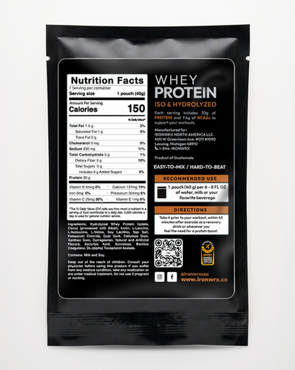 100% Hydrolyzed Whey Protein Isolate – 30g Protein, 7.4g BCAAs, Easy Digestion | IRONWRX