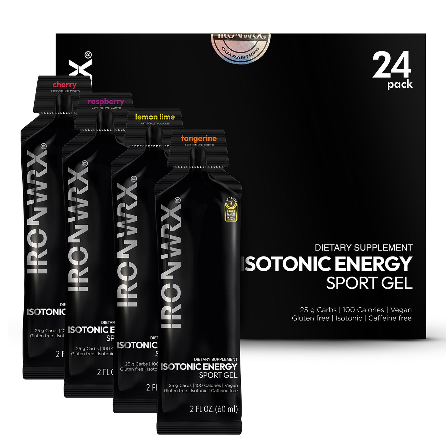 Isotonic Energy Gels, Single-Serve – Fast Fuel for Endurance & Race Performance with Electrolytes, Carbs, Vitamin C | IRONWRX