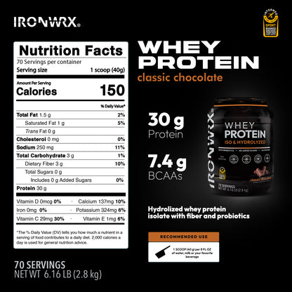 IRONWRX Whey Protein Iso and Hydrolyzed
