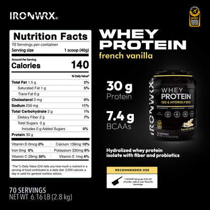 IRONWRX Whey Protein Iso and Hydrolyzed